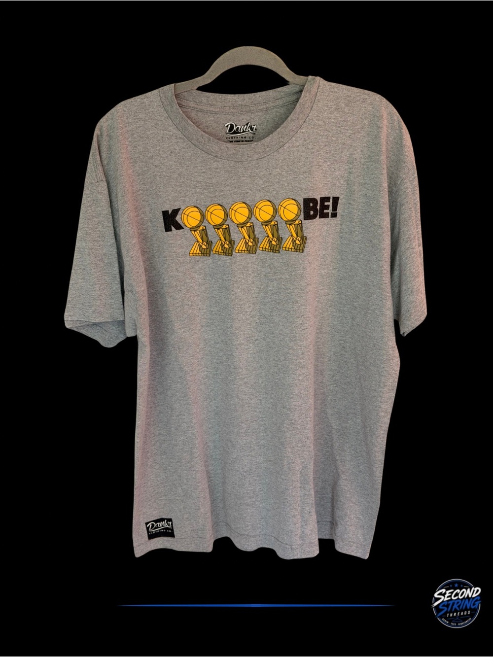 Gray 'KOBE!' Trophy Graphic Short‑Sleeve Tee